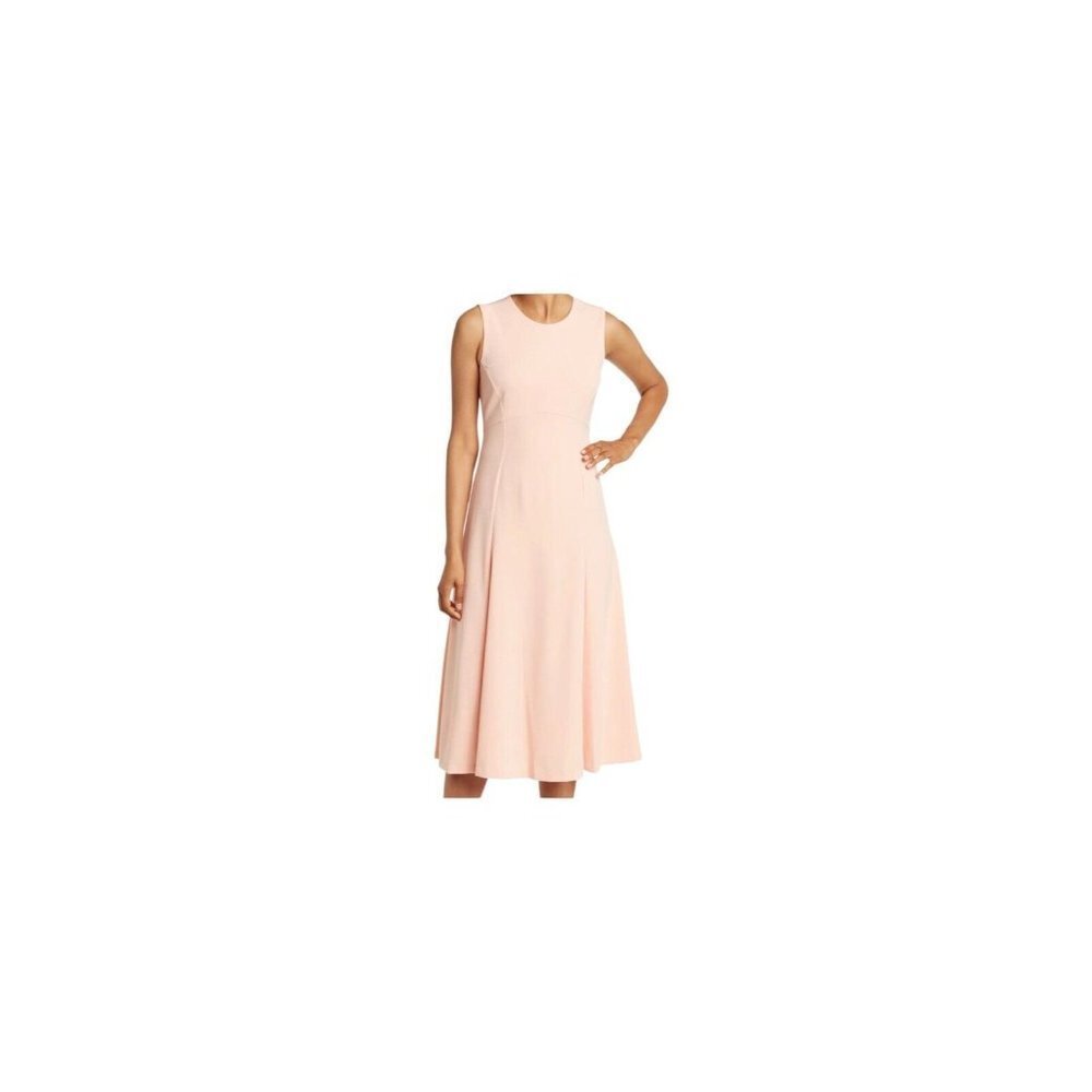 Calvin Klein Womens Sleeveless A-Line Dress Peach‎ Knee Length Size 12